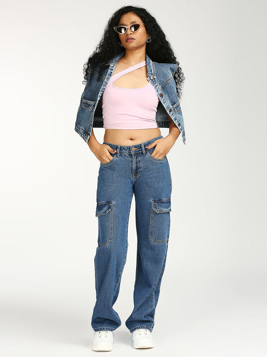 TARAMA Low Rise Wide Leg Cargo Tarama Jeans