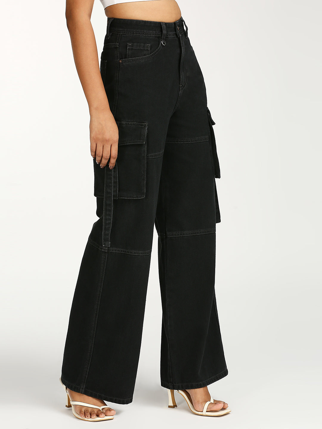 TARAMA High Rise Wide Leg Cargo Tarama Jeans