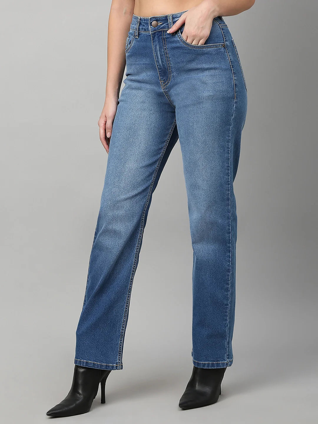 TARAMA High Rise Straight Fit Jeans TARAMA JEANS