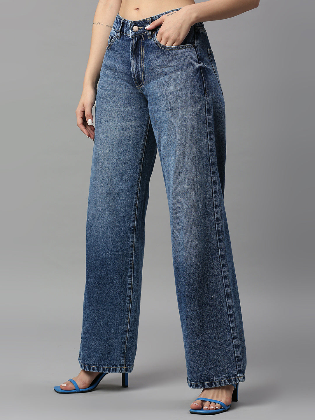 TARAMA High Rise Wide Leg Jeans Tarama Jeans