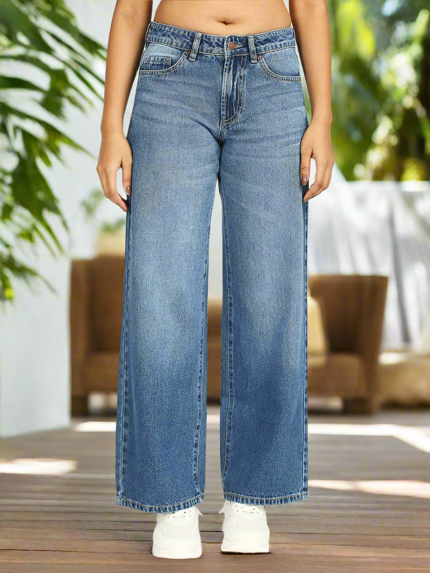 High Rise Wide Leg Jeans